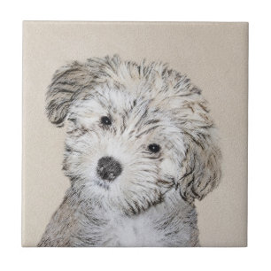 Havanese Puppy Painting - Cute Original Dog Art Tile