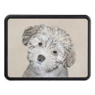 Havanese Puppy Painting - Cute Original Dog Art Trailer Hitch Cover