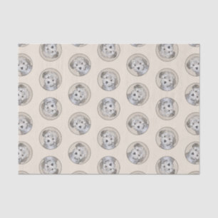Havanese Puppy Painting Sable Original Pet Dog Art Tissue Paper