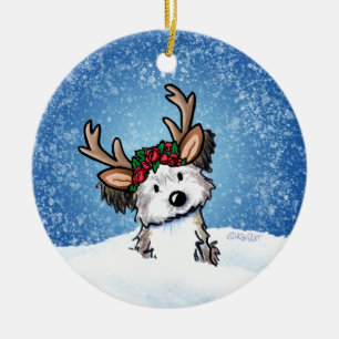 Havanese Reindeer Christmas Ornament