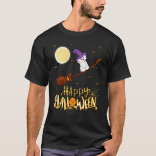 Havanese Ride Witch Shotgun Havanese Dog Halloween T-Shirt