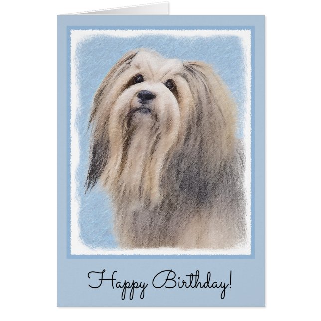 Havanese (Silver) Painting - Cute Original Dog Art (Front)