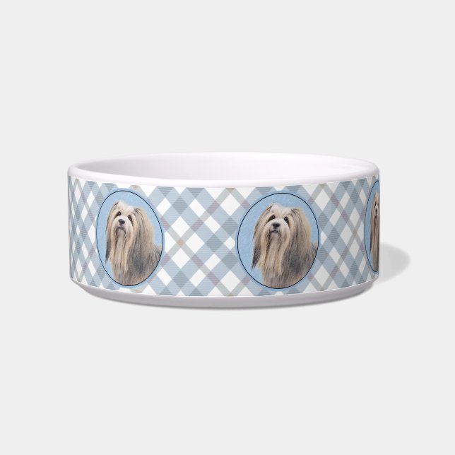 Havanese (Silver) Painting - Cute Original Dog Art Bowl (Left)