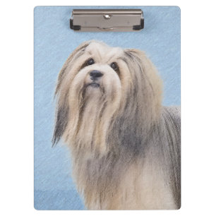 Havanese (Silver) Painting - Cute Original Dog Art Clipboard