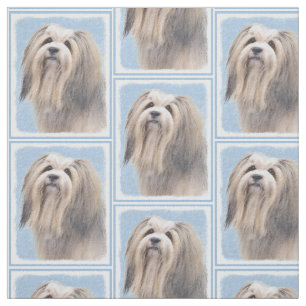 Havanese (Silver) Painting - Cute Original Dog Art Fabric