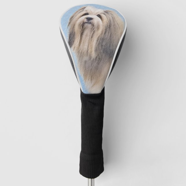 Havanese (Silver) Painting - Cute Original Dog Art Golf Head Cover (Front)