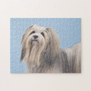 Havanese (Silver) Painting - Cute Original Dog Art Jigsaw Puzzle