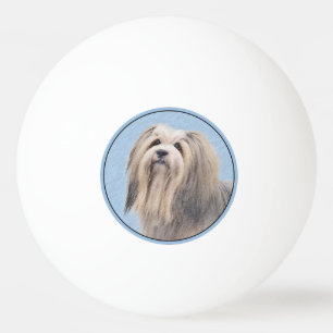 Havanese (Silver) Painting - Cute Original Dog Art Ping Pong Ball