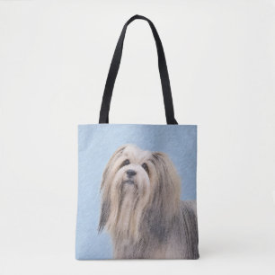 Havanese (Silver) Painting - Cute Original Dog Art Tote Bag