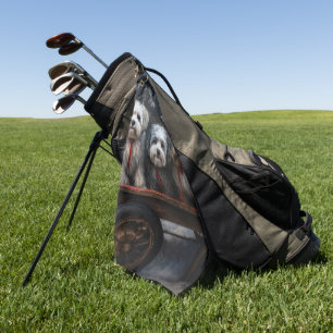 Havanese Snowy Sleigh Christmas Decor  Golf Towel