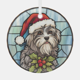 Havanese Stained Glass Christmas  Ornament
