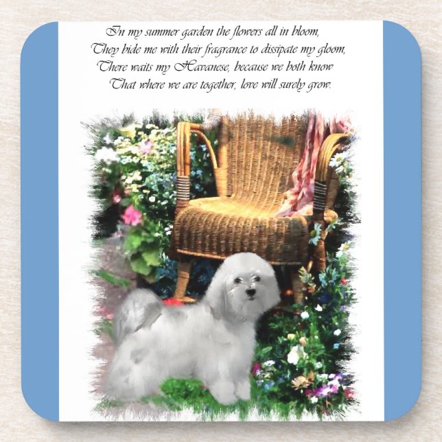 Havanese Summer Garden Coaster (Front)