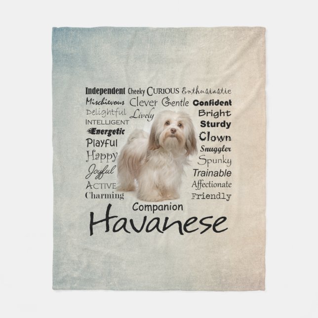 Havanese Traits Fleece Blanket (Front)