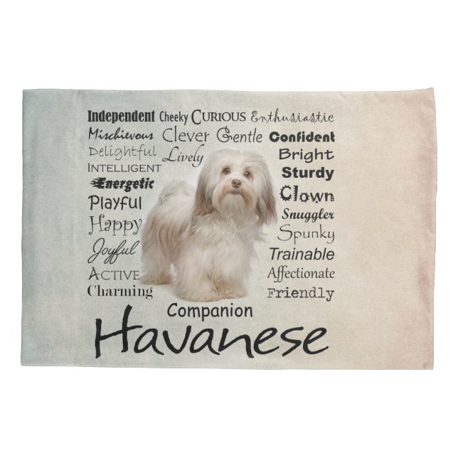 Havanese Traits Pillow Case (Back)