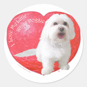 Havanese Valentine's Day Classic Round Sticker