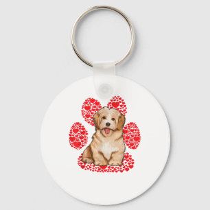 Havanese Valentines Day Dog Love Paw Keychain