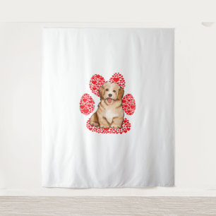 Havanese Valentines Day Dog Love Paw Tapestry