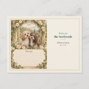 Havanese Wedding Guest Book Wishes Postcard