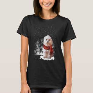 Havanese Winter Scarf  Dogs Tree Forest Snow Chris T-Shirt