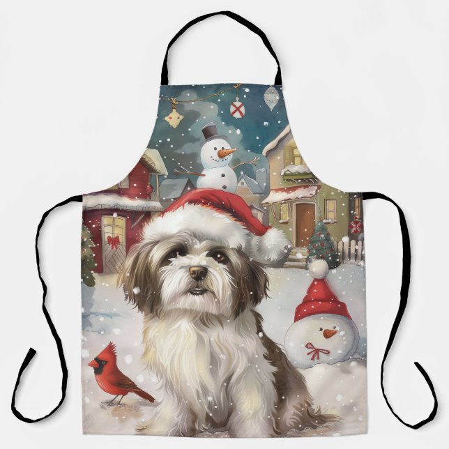 Havanese Winter Wonderland Christmas Joy Apron (Front)
