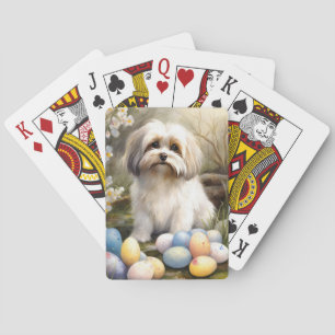Havanese with Easter Eggs Playing Cards