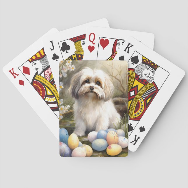 Havanese with Easter Eggs Playing Cards (Back)