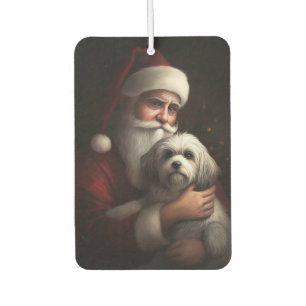 Havanese With Santa Claus Festive Christmas Air Freshener