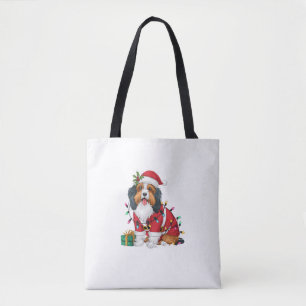 Havanese Xmas Lighting Santa Havanese Dog Christma Tote Bag