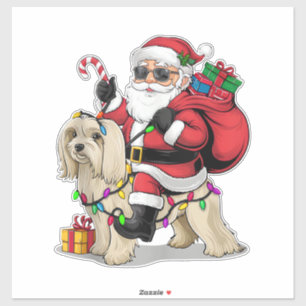 Havanese Xmas Lighting Santa Riding Havanese Dog C