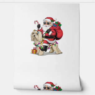 Havanese Xmas Lighting Santa Riding Havanese Dog C Wallpaper