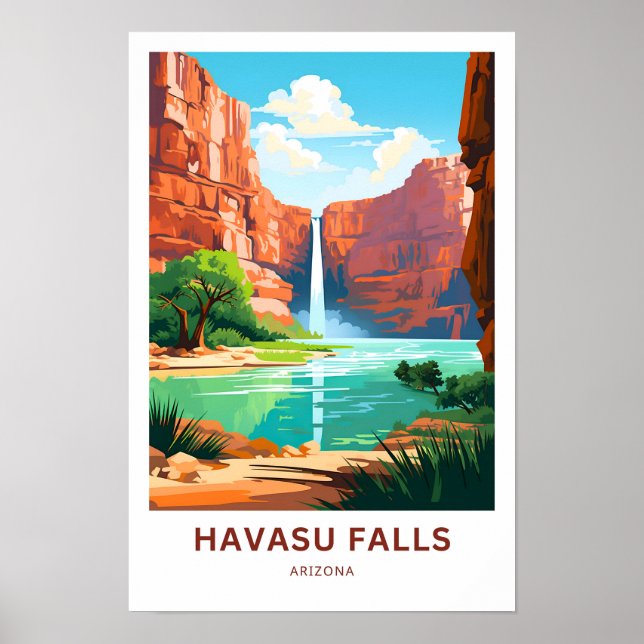 Havasu Falls Arizona Travel Print (Front)