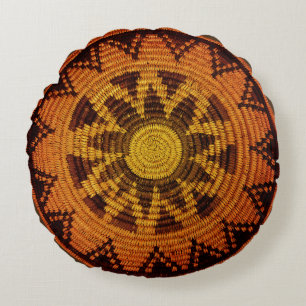 Havasupai Indian Basket Round Pillow