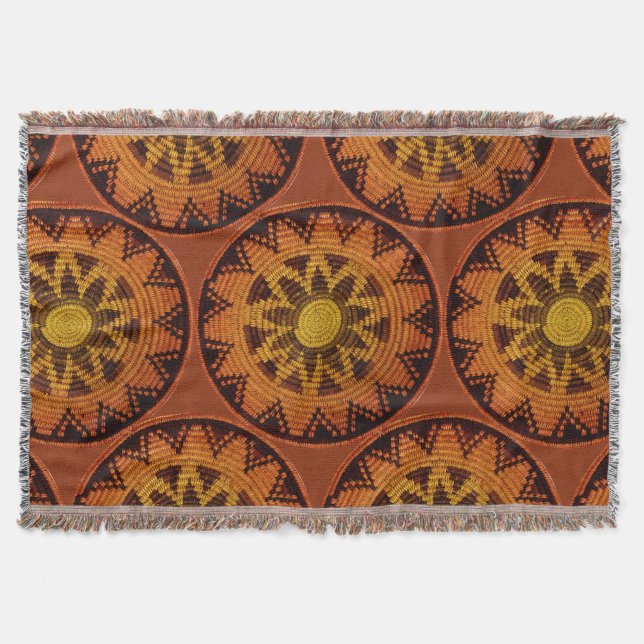 Havasupai Indian Basket Throw Blanket (Front)