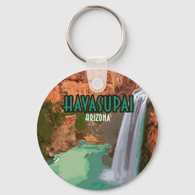 Havasupai Indian Reservation Arizona Mooney Falls Keychain (Front)