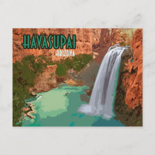Havasupai Indian Reservation Arizona Mooney Falls Postcard