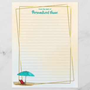 Have a Beach of a Day Lined Paper Sheet