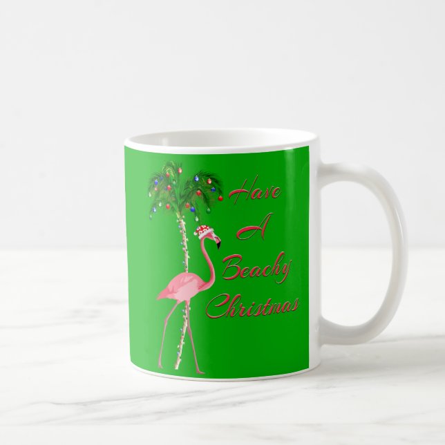 Have A Beachy Christmas Flamingo Coffee Mug (Right)