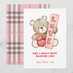 Have a Bear-Y Happy Valentine's Day Classroom Holiday Card