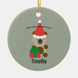 Have a Beary Merry Christmas Bear Ceramic Ornament
