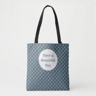 Have a Beautiful Day Pearl Squares Pattern Tote Bag