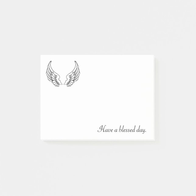 Have A Blessed Day with Black Wings Post-it Notes (Front)