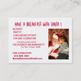 Have A Breakfast with Santa Business Card