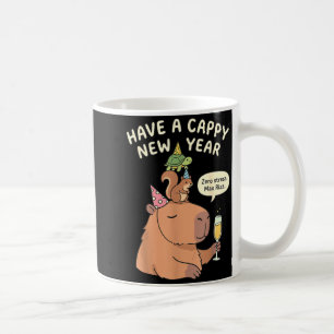 Have A Cappy New Year 2026 Capybara Max Rizz Funny Coffee Mug