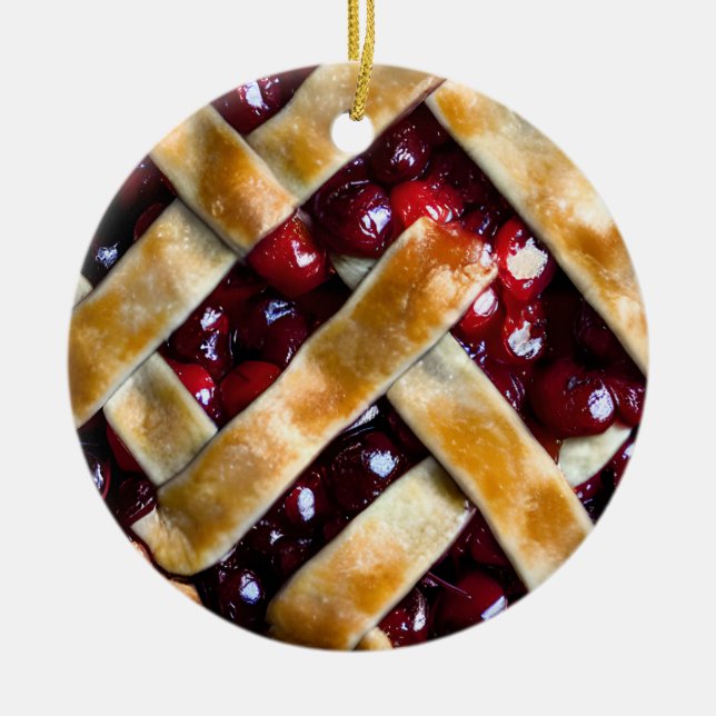Have a Cherry Christmas | Funny Food Pun Ceramic Ornament (Front)
