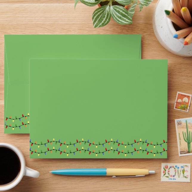 Have A Colourful String Lights Holiday Season Envelope (Desk)