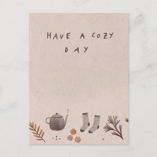 Have a cozy day minimalist blessing postcard