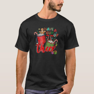Have a Cup of Cheer Cute Hot Cocoa Elf Gingerbread T-Shirt