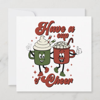Have a Cup of Cheer Retro Christmas Cocoa &Coffee Card