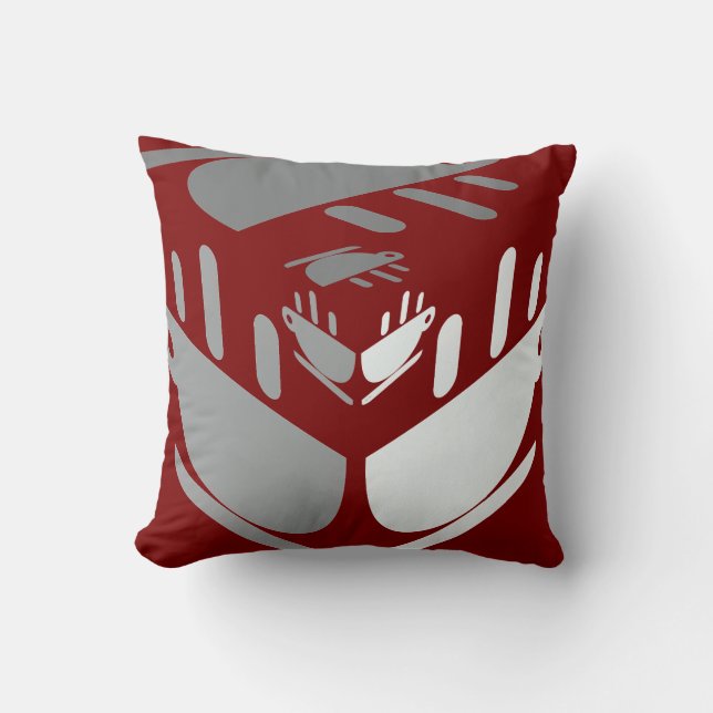 Have A Cup Of Java Deep Red  Throw Pillow (Front)