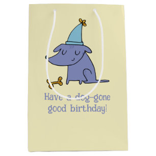Have a Dog Gone Good Birthday Dog with Party Hat Medium Gift Bag